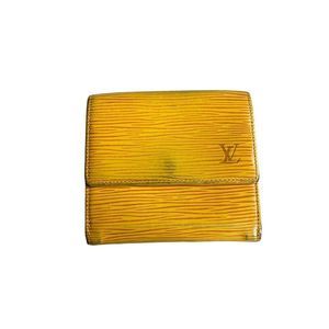 Louis Vuitton Women's Yellow Leather Snap Button Cash Pocket Wallet